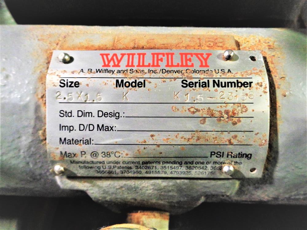 Wilfley 2.5" X 1.5" Centrifugal Slurry Pump Model K32